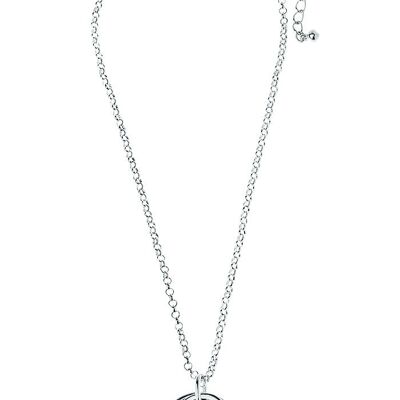 Collier à maillons en argent Love Trio, pendentif triple « Je t'aime »