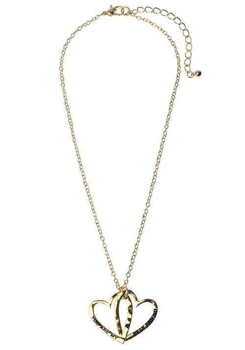 Heartfelt BFF Link Necklace, Double Heart 'Best Friend'