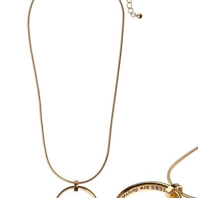 Sis Forever Snake chain Necklace, 'Sisters' Round Pendant