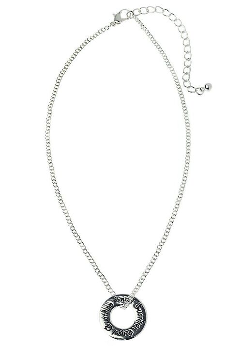 Heavenly Guardian Silver Link Necklace, 'Angel' Pendant