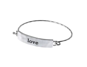 Bracelet à message rectangulaire martelé Luxe Love 3