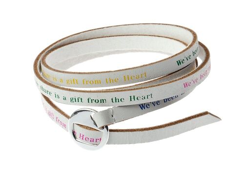 Timeless Bond White Leather Mother-Daughter Bracelet