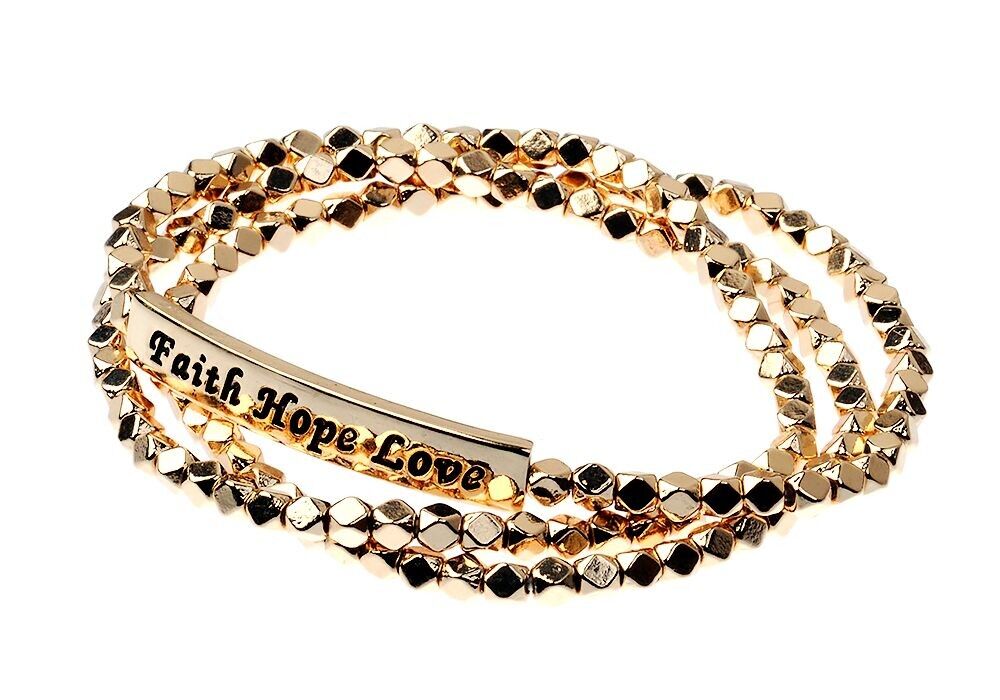 Spirit Trio Nugget Bead Faith Hope Love Armband
