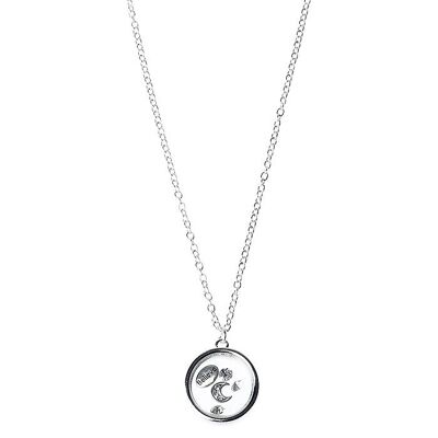 Silver Belief Link Necklace, Round 'Believe' Pendant