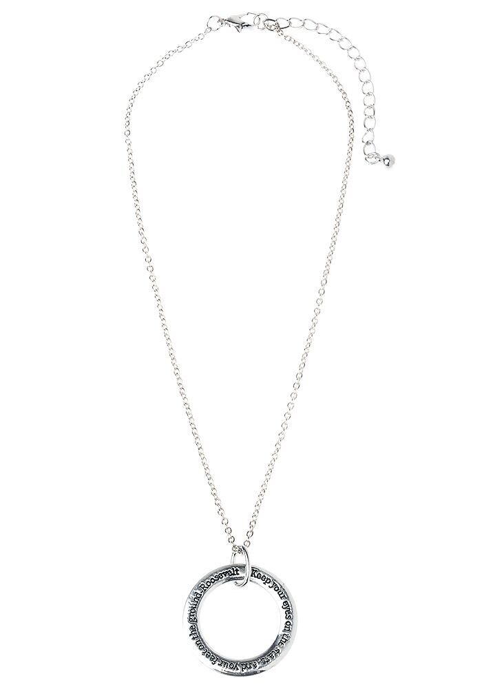 Collana a maglie in argento stellare macinato, pendente 'Roosevelt'