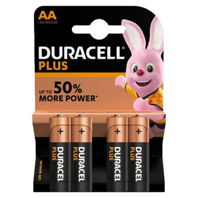 Set mit 4 Duracell Plus Lr06-AA-Batterien