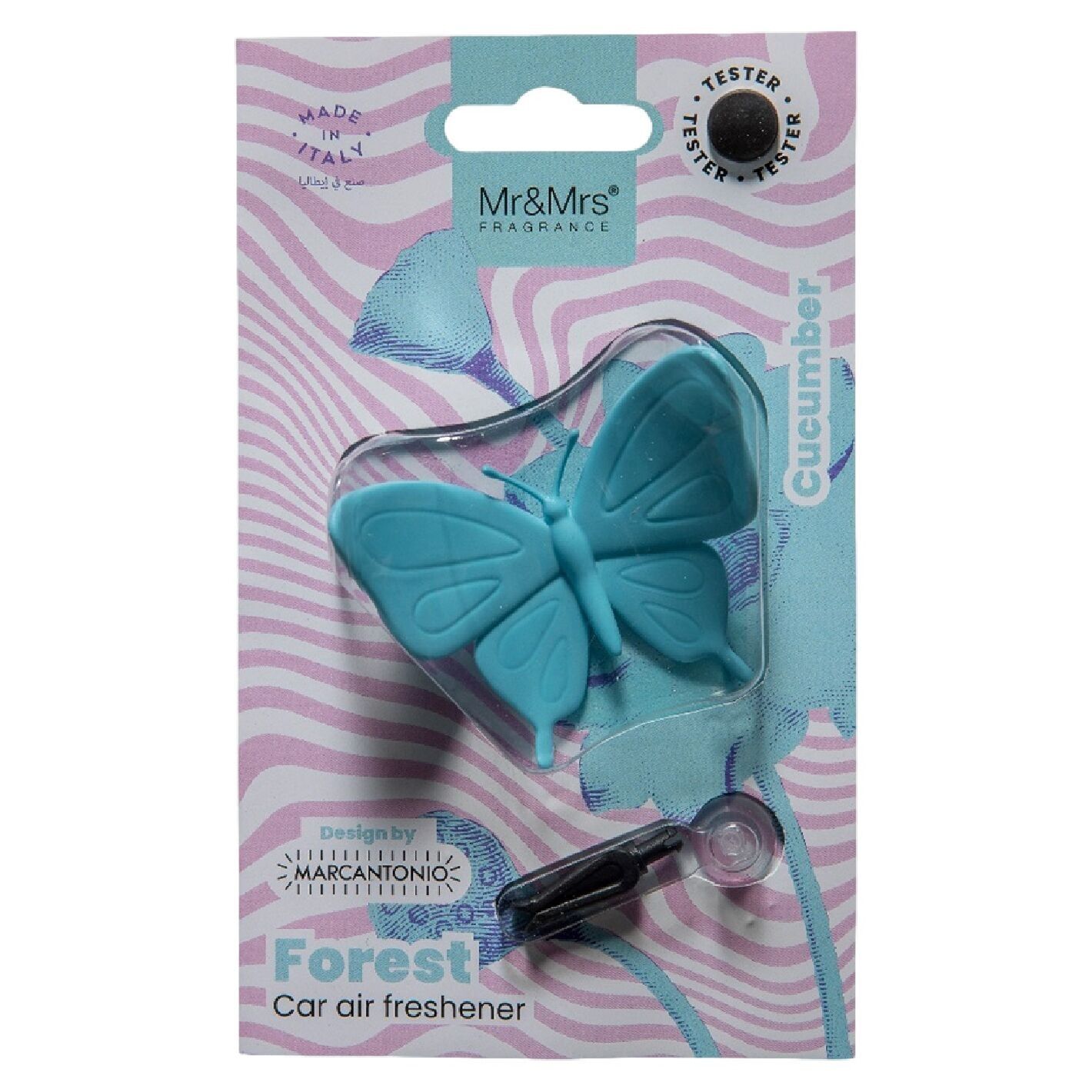 Auto-Lufterfrischer, Schmetterling, hellblau, Gurke