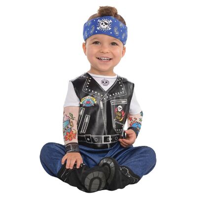 Biker-Kostüm für Babys, 0–6 Monate