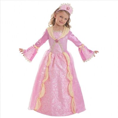 Costume da principessa medievale per bambini, rosa, taglia S
