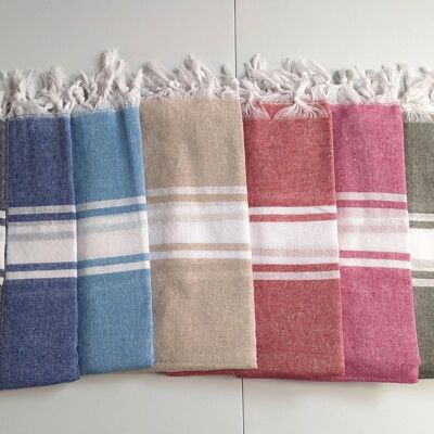 Economical Fouta in recycled cotton - mix of colors