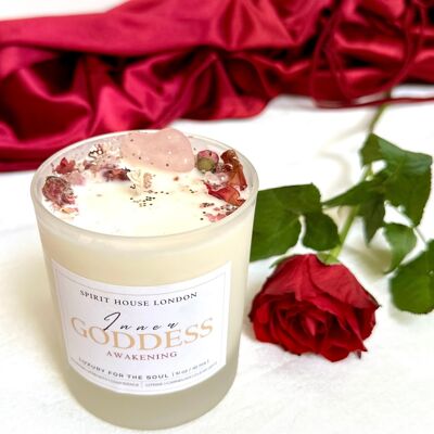 Goddess Luxury Candle Ritual with Meditations. Crystal & Energy Healing Infused. Vegan, Scented, Soy