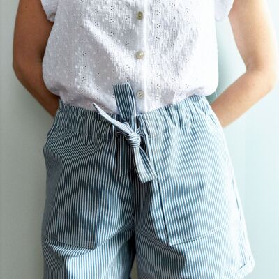 Pantaloncini Sybille ##2695 Donna Strisce Blu