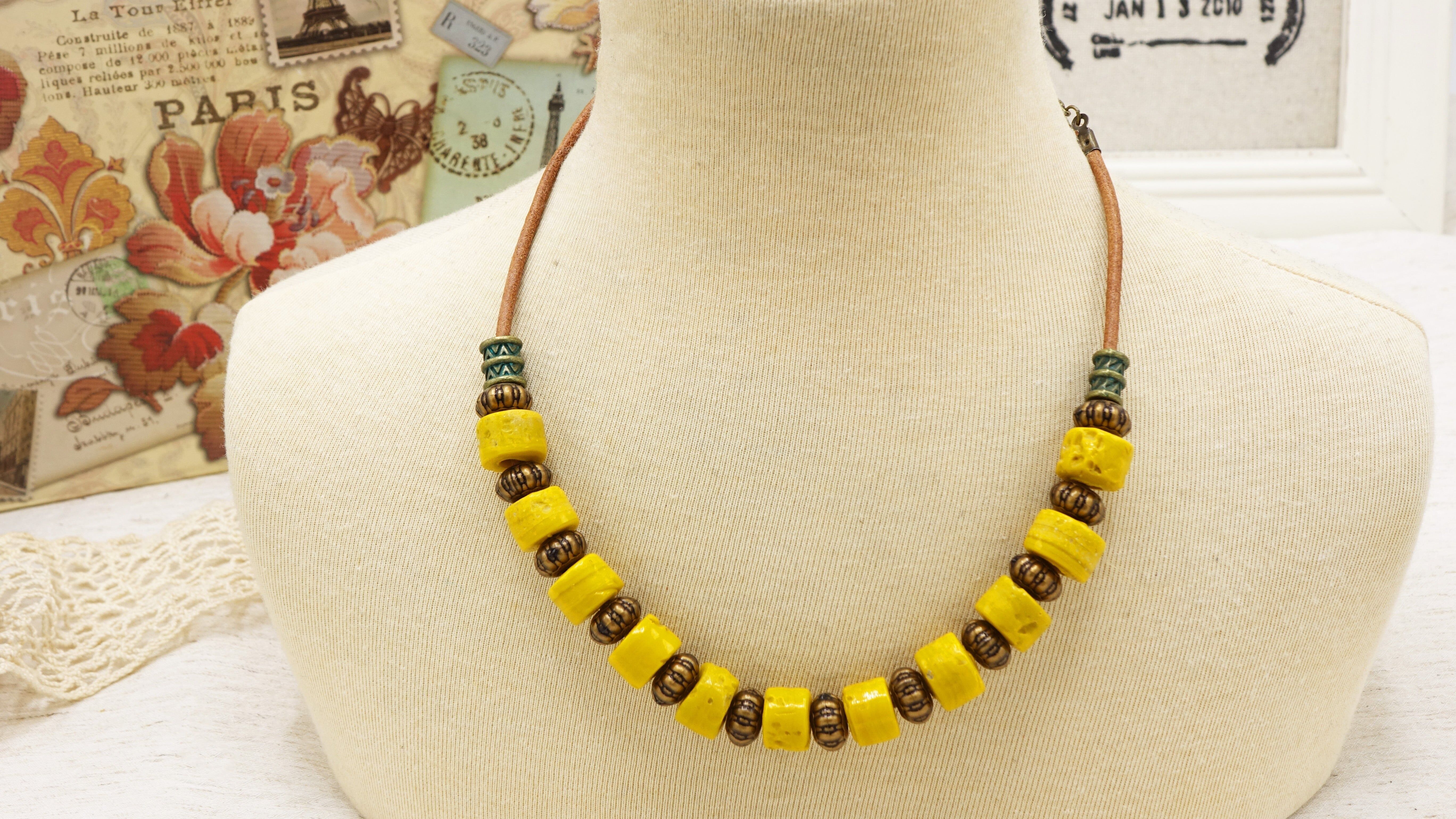 Boho Beaded Autumn Necklace