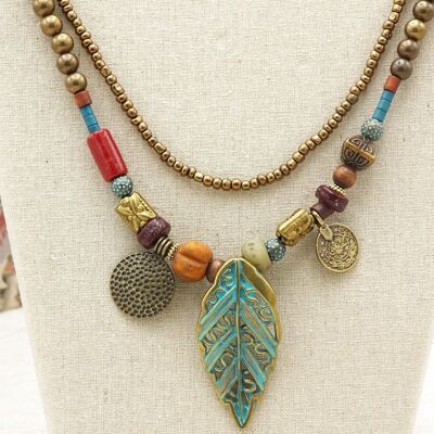 Double Layered Leaf Necklace