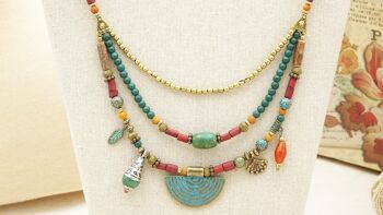 Collier turquoise triple couche 1