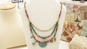 Collier turquoise triple couche 3