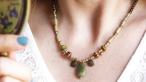 Variscite Stone Beaded Necklace