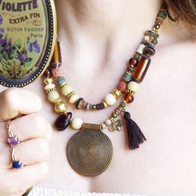 Collana robusta con perline Boho