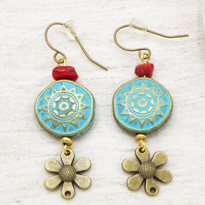 Boucles d'oreilles Bohème Turquoise