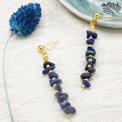 Boucles d'oreilles en pierre de cristal lapis-lazuli