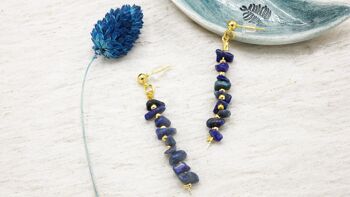 Boucles d'oreilles en pierre de cristal lapis-lazuli 1