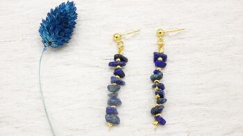 Boucles d'oreilles en pierre de cristal lapis-lazuli 2
