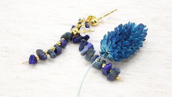Boucles d'oreilles en pierre de cristal lapis-lazuli 3