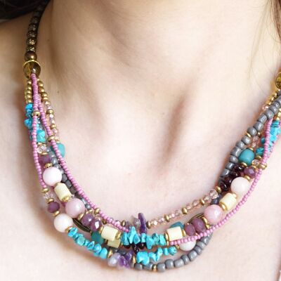 Boho Beaded Ethnic Necklace