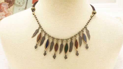 Beaded Feather Necklace