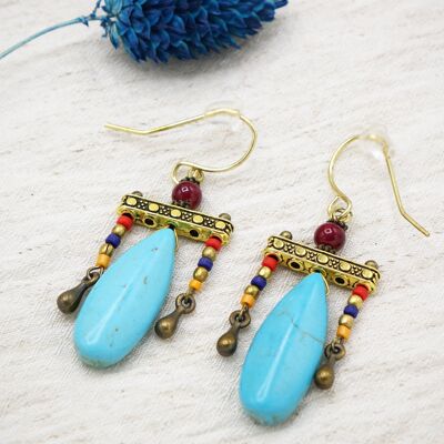 Boucles d'oreilles Bohème Turquoise