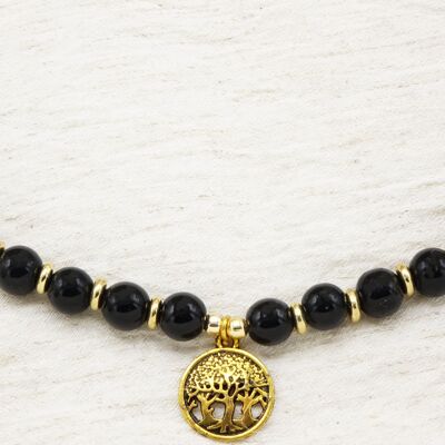 Perlenkette aus schwarzer Jade