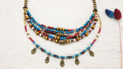 Boho Beaded Layered Necklace