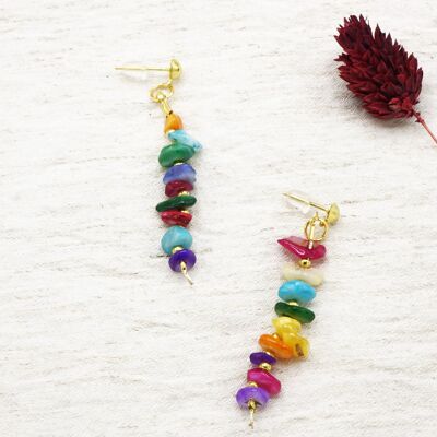 Boucles d'oreilles en pierre de cristal Chakra