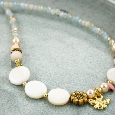 Beaded Mother of Pearl Necklace