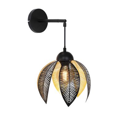 Vesca exotic style black and gold metal hanging wall light