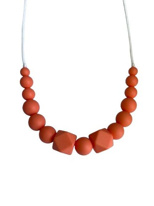 Collier sensoriel allaitement - Poosh'Original Corail