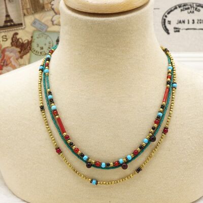 Collana colorata con perline Boho