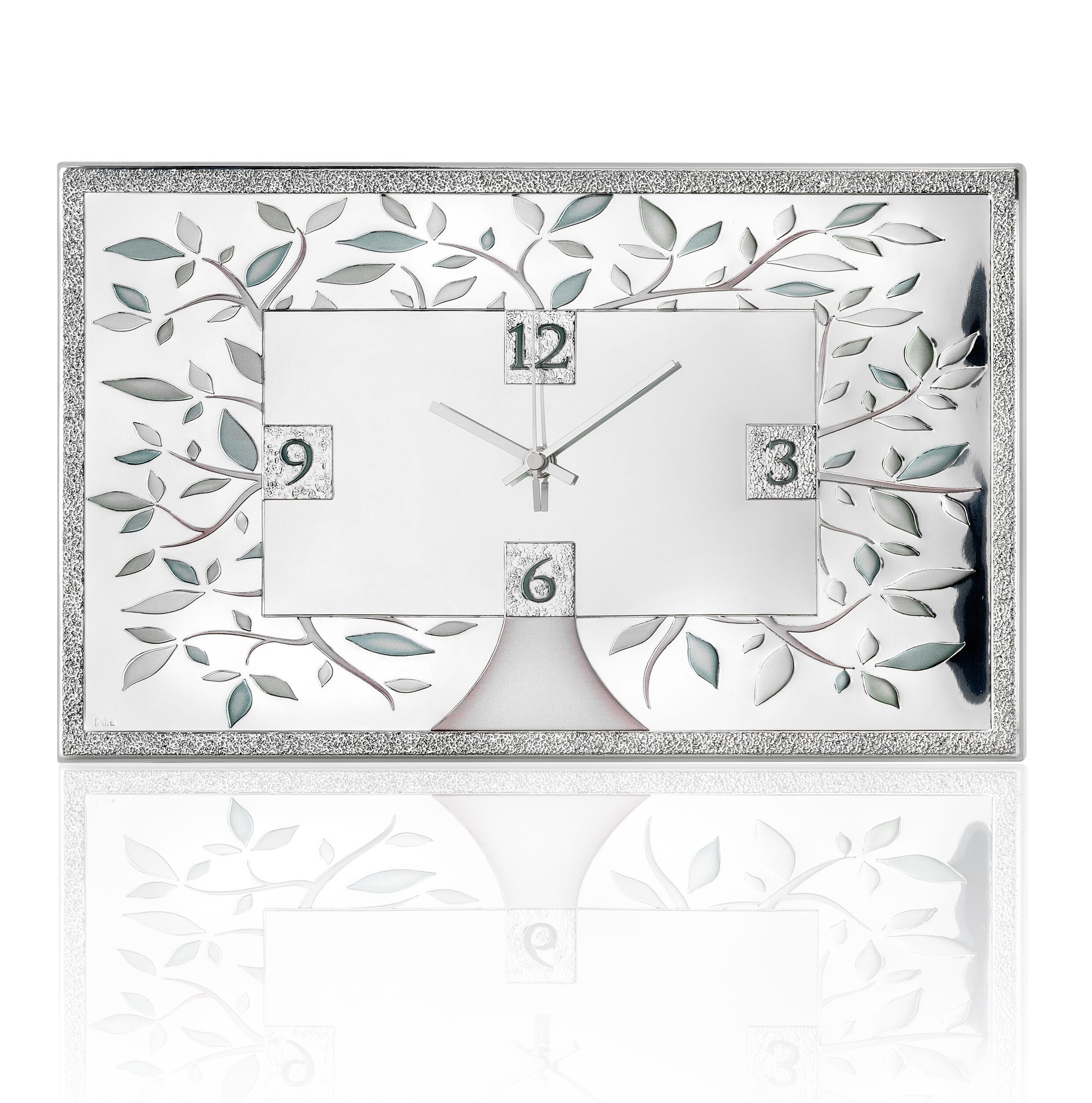 Horloge murale et sur pied 37x22 cm Argent Ligne "Arbre de Vie Coloré"