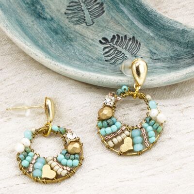 Boho Handwired Earrings - Turquoise