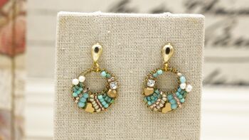 Boucles d'oreilles Boho câblées à la main - Turquoise 6