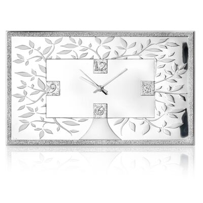 Wall and Stand Clock 37x22 cm Silver "Tree of Life" Line