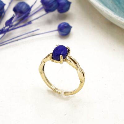 Bague en pierre de cristal Lapis Lazuli