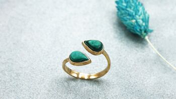 Bague en pierre de cristal de malachite 1