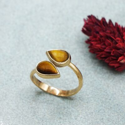 Tiger's Eye Crystal Stone Ring