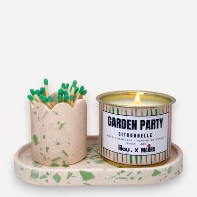 MAONA x LILOU set in nude and green jesmonite & Garden party Citronella candle
