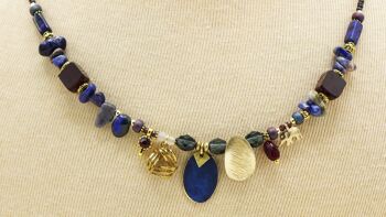 Collier Lapis Lazuli perlé 4