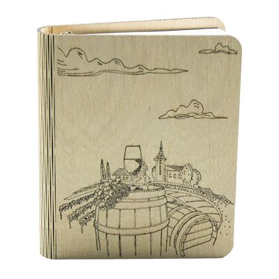 Carnet en bois, 1 taille "Note", différents motifs de couverture, Creatifwood