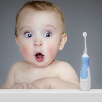 Brosse à dents sonique pour Bébé (de 0 à 5 ans) et son étui de voyage en kraft. Sauge 2
