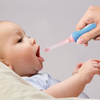 Brosse à dents sonique pour Bébé (de 0 à 5 ans) et son étui de voyage en kraft. Sauge 6