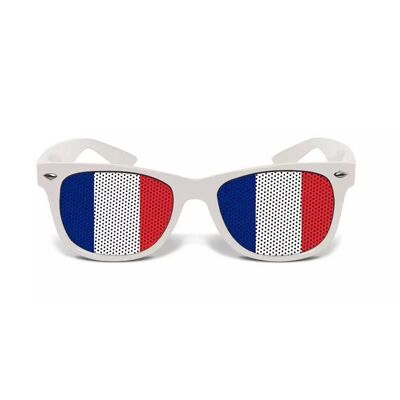 Supporter-Brille, Gitter, dreifarbige Flagge, blau/weiß/rot, Frankreich